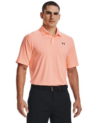 Mens Under Armour Polo button down shirt NEW Orange Size Small 